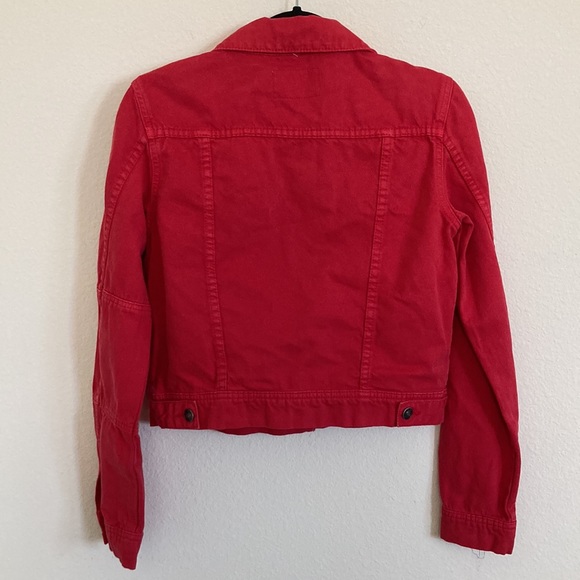 Free People Rumors Denim Jacket in Strawberry Spritz size XS - Picture 8 of 9